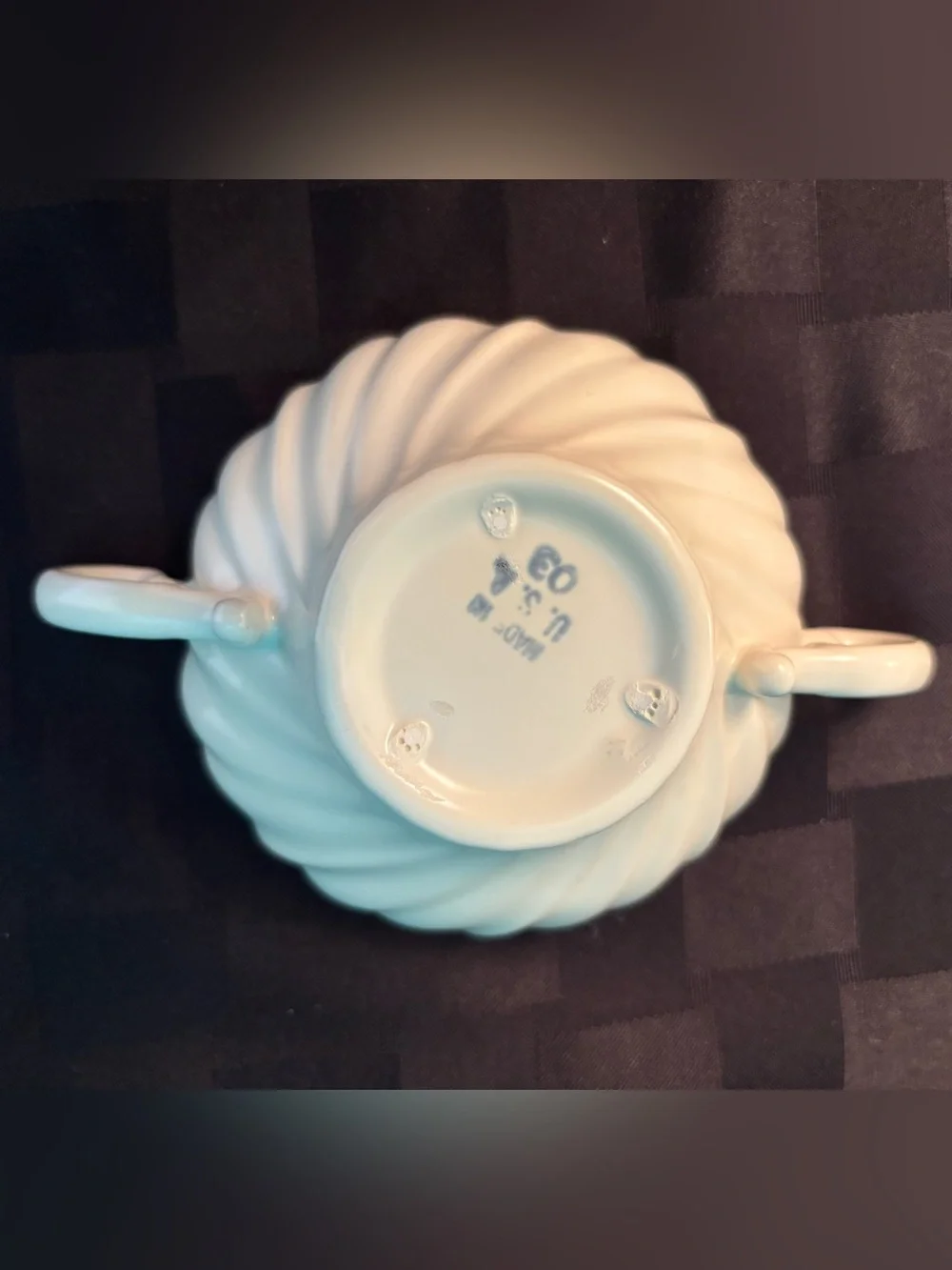 Vintage Franciscan Coronado Matte Off‑White Cream Soup Bowl & Saucer Set